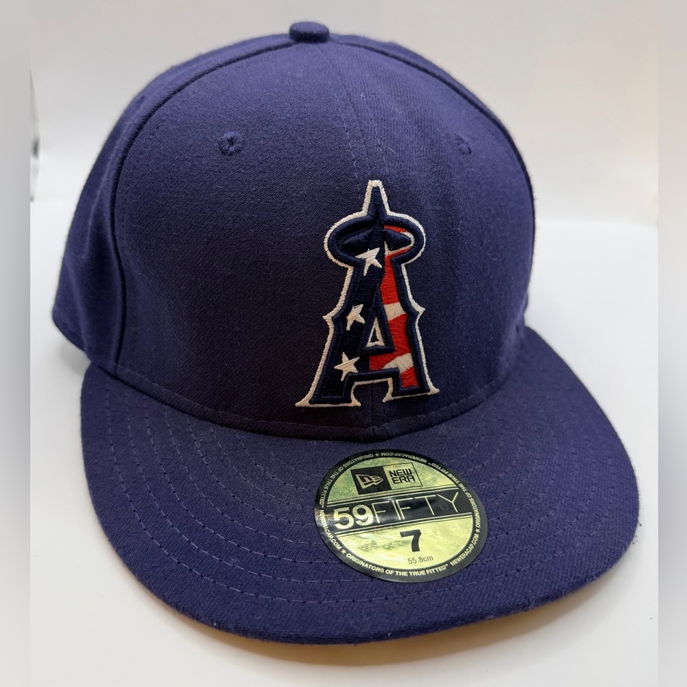 NewEra 59Fifty Cap MLB Los Angeles Angels Red White Blue Fitted Hat. Size 7